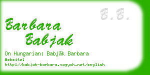 barbara babjak business card