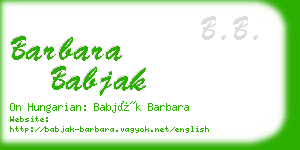 barbara babjak business card